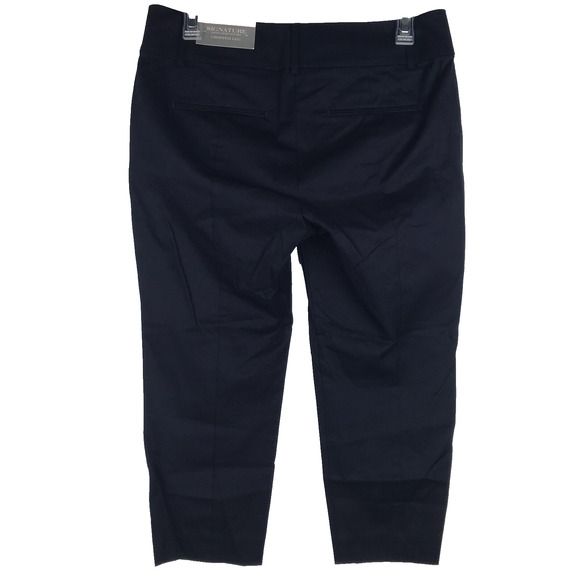 NWT Ann Taylor Signature Fit Crop Dress Pants Straight Navy Blue Capri Petite 6 - Picture 4 of 8